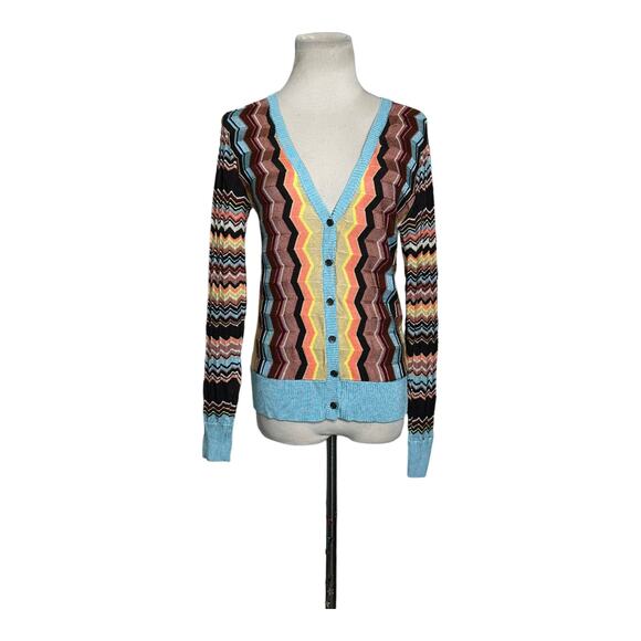 Missoni Vibrant Zig Zag Chevron Buttoned Cardigan Sweater Size Small - Picture 8 of 8
